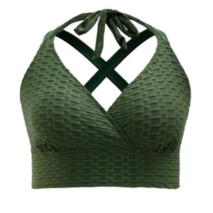 Bloomchic Swim Bra Top Swim Suit Support Bathing Suit Green Size 22